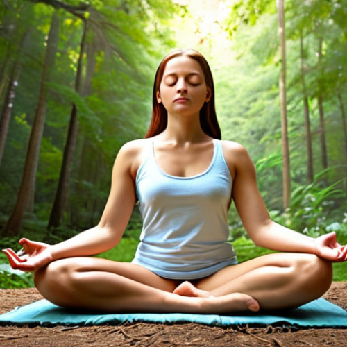Home 17 **
A person meditating in a serene natural setting, radiating peace and inner freedom, symbolizing the psychological path to forgiveness and release from emotional burdens. Focus on light and calm colors.
**